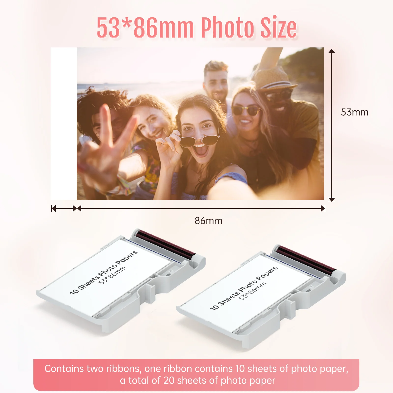 CP2100 Mini Photo Printer Replacement Ribbon and 10 Sheets of Photo Paper 2pack - Image 4