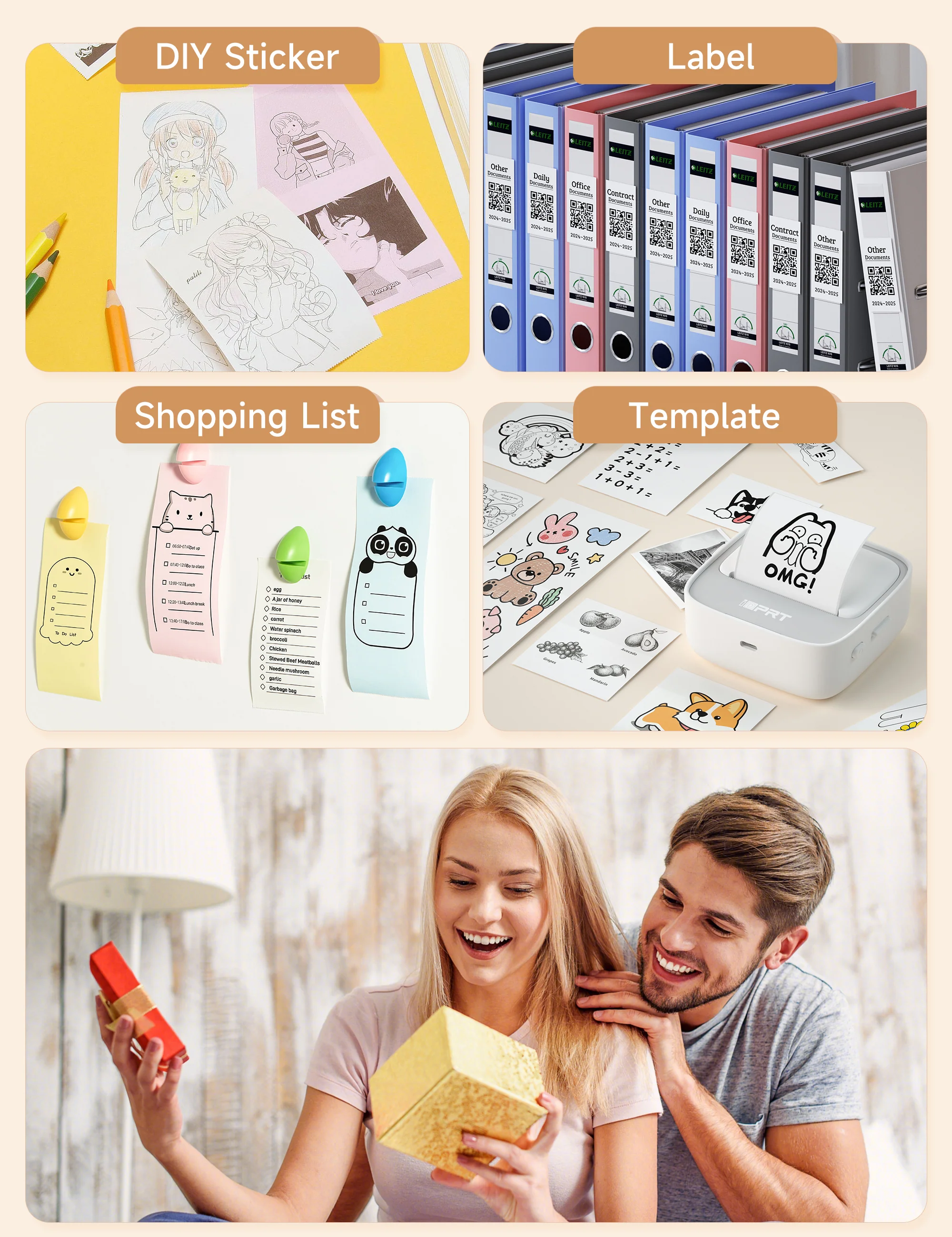 iDPRT S1 Inkless Mini Printer with 1 Roll Sticker Paper - Image 5